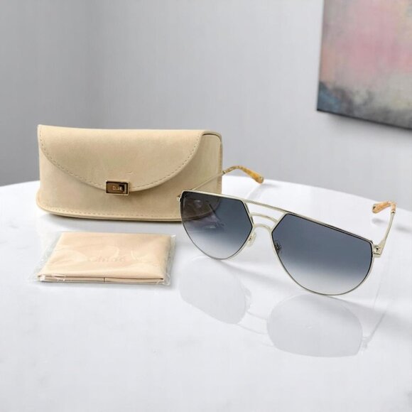 NIB Chloé Gold Sunglasses CE139S - Picture 1 of 8